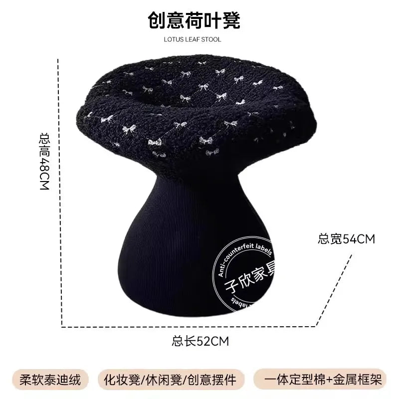 Mushroom Stool – Cute Plush-Inspired Shoe Changing Stool