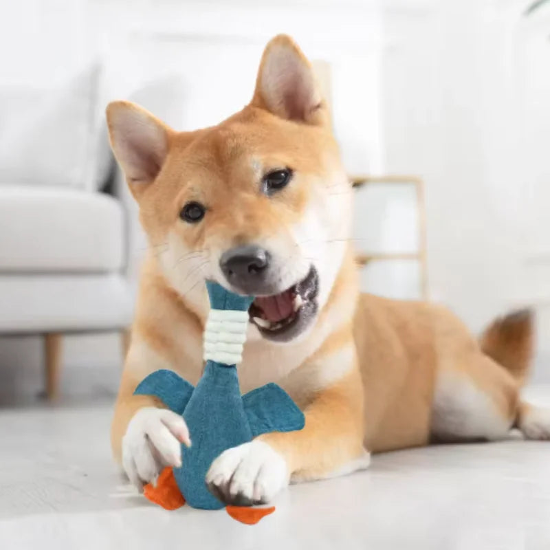 Juguete de masticar para perros de peluche en forma de ganso, cuatro colores, 12" | 30 centímetros