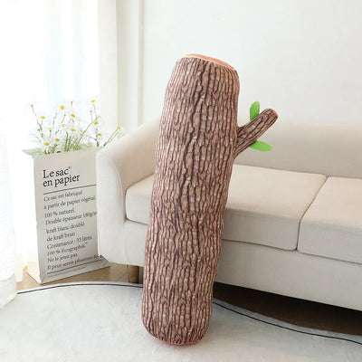 Plushie Realistico Ceppo d'Albero Plushie, Due Colori, 18-33" | 45-85 centimetri