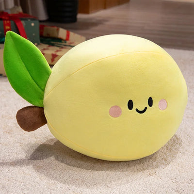 Kawaii Smiling Fruit Plushies – Tomato, Lemon, Pear, Banana & More, 4-20" | 11-50 cm