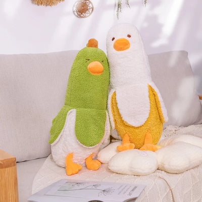Pato de Pluche Fuzzy Banana, Dos Colores, 20" | 50 centímetros