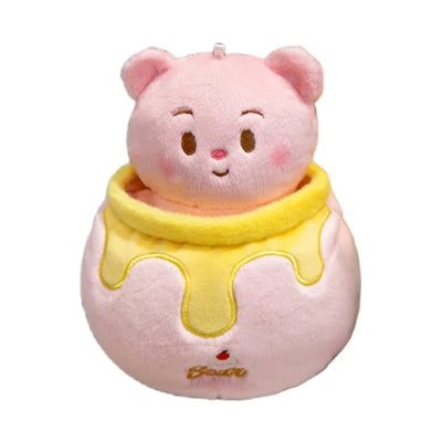 Honey Jar Bear Plush Doll | Kawaii Stuffed Bear in Honey Pot, 7\" | 18 cm