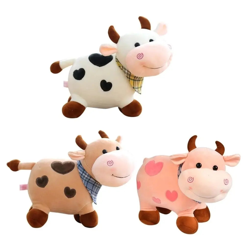 Vache laitière en peluche au chocolat, à la fraise ou au lait, 10-14" | 25-35 cm