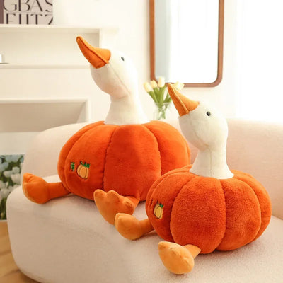 Ganso de peluche dentro de una calabaza, 10-20" | 25-50 centímetros