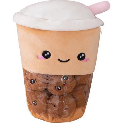 Bubble Tea Plush Toy with Small Paws – Kawaii Boba Plushie Bag, 6-10" | 15-25 cm
