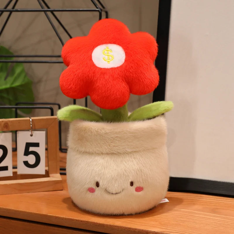 Cute Potted Flower Plush Toy | Soft Stuffed Floral Doll, 28cm