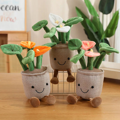 Smiling Anthurium Plush | Potted Flower Doll & Keychain Pendant