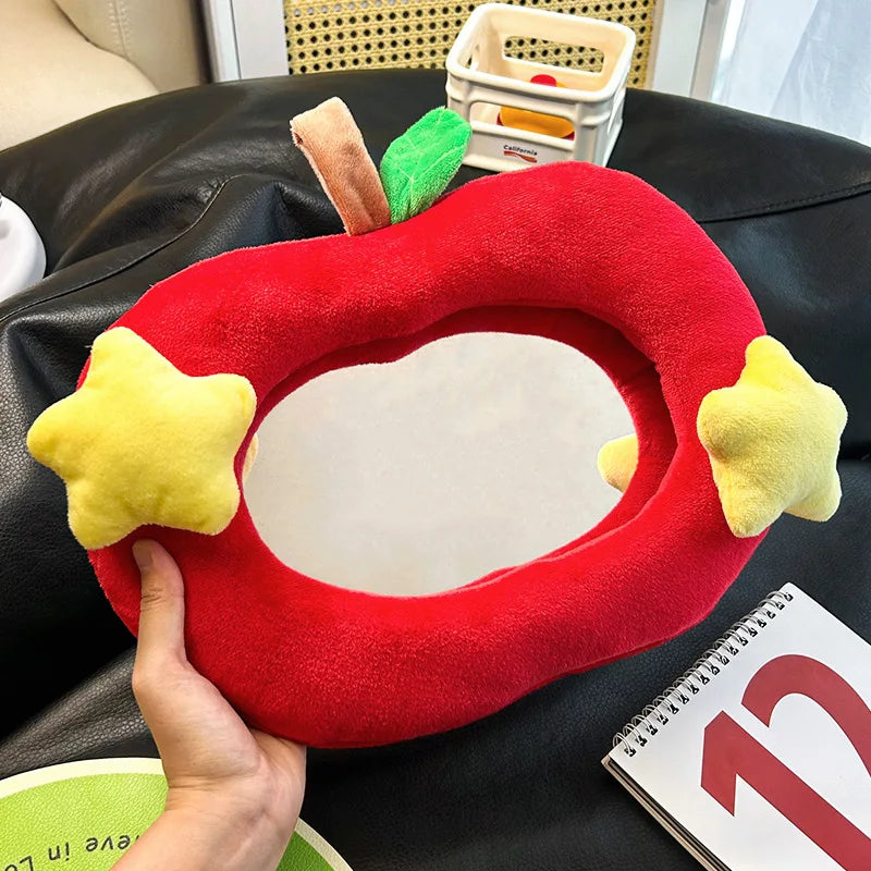 Apple-Shaped Acrylic Makeup Mirror | Cute Wall Vanity Mirror