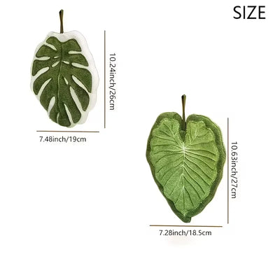 Microfiber Leaf Hanging Towel – Absorbent Bathroom & Kitchen Cloth