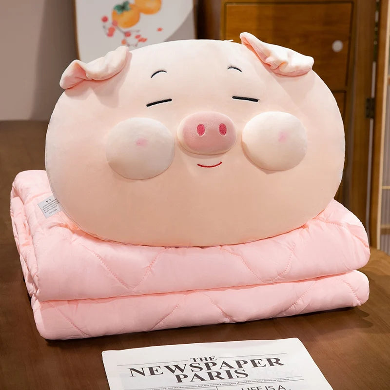 Soft Piggy Plush Pillow with Blanket, 16-20" | 40-50 cm
