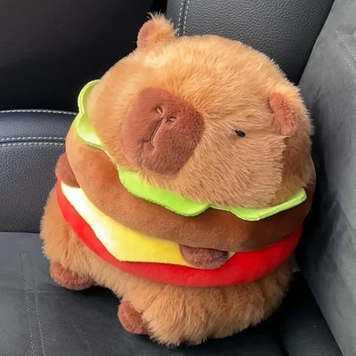 Capybara Hamburger Plushie – Stuffed Animal Toy - 20 cm / 8"