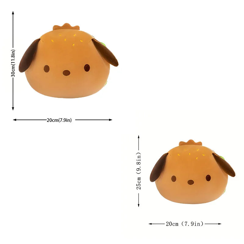 Plushie Hamburger Dog, 10-12" | 25-30 cm