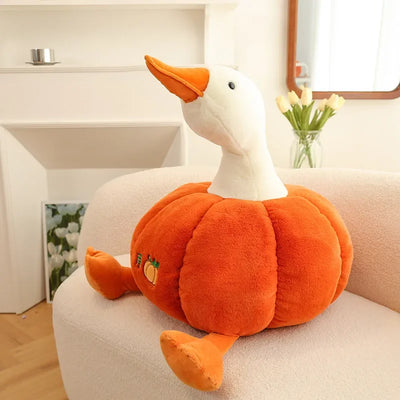 Ganso de peluche dentro de una calabaza, 10-20" | 25-50 centímetros