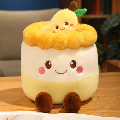 Kawaii Fruit Cake Plush Pillow | Stuffed Cake Slice Toy, 8x12\" | 20x30 cm