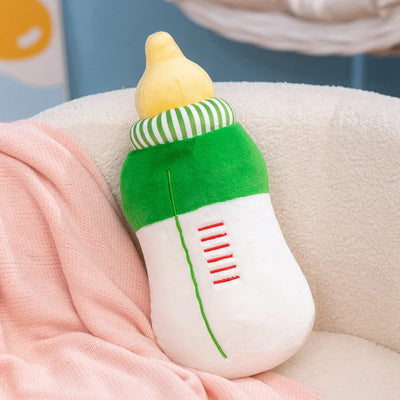 Kawaii Smiling Milk Bottle Plush Pillow | Cute Baby Bottle Stuffed Toy, 15\" | 38 cm