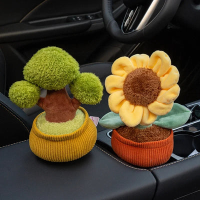 Kawaii Plush Potted Plants – Sunflower, Bamboo, Persimmon & More, 8" | 20 cm