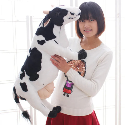 Plushie Jumbo Lifelike Dairy Cow | realistic stuffed animal | detail view