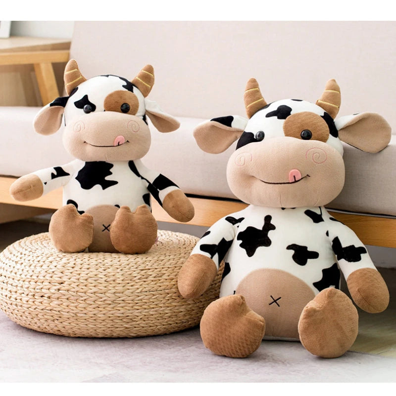 Sitting Dairy Cow Stuffed Animal, 10" | 26 cm