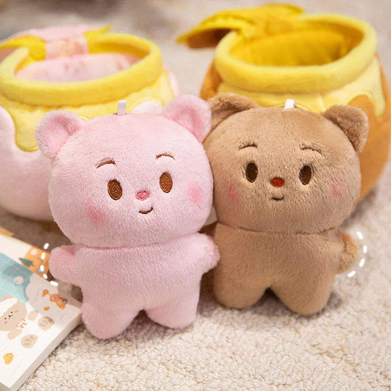 Honey Jar Bear Plush Doll | Kawaii Stuffed Bear in Honey Pot, 7\" | 18 cm