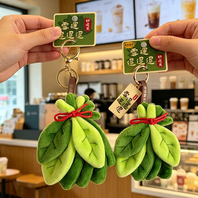 Pomelo Lucky Leaf Plush Pendant | Kawaii New Year Decorative Charm