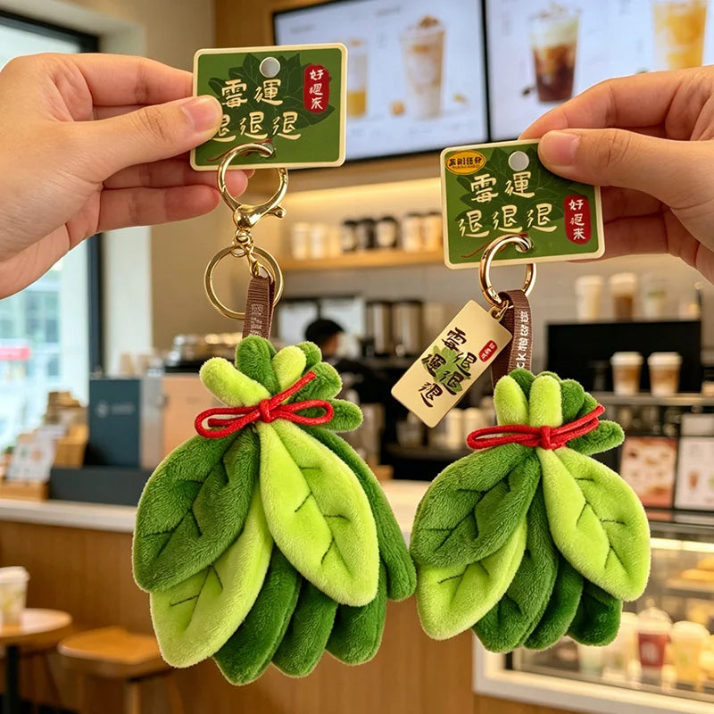 Pomelo Lucky Leaf Plush Pendant | Kawaii New Year Decorative Charm
