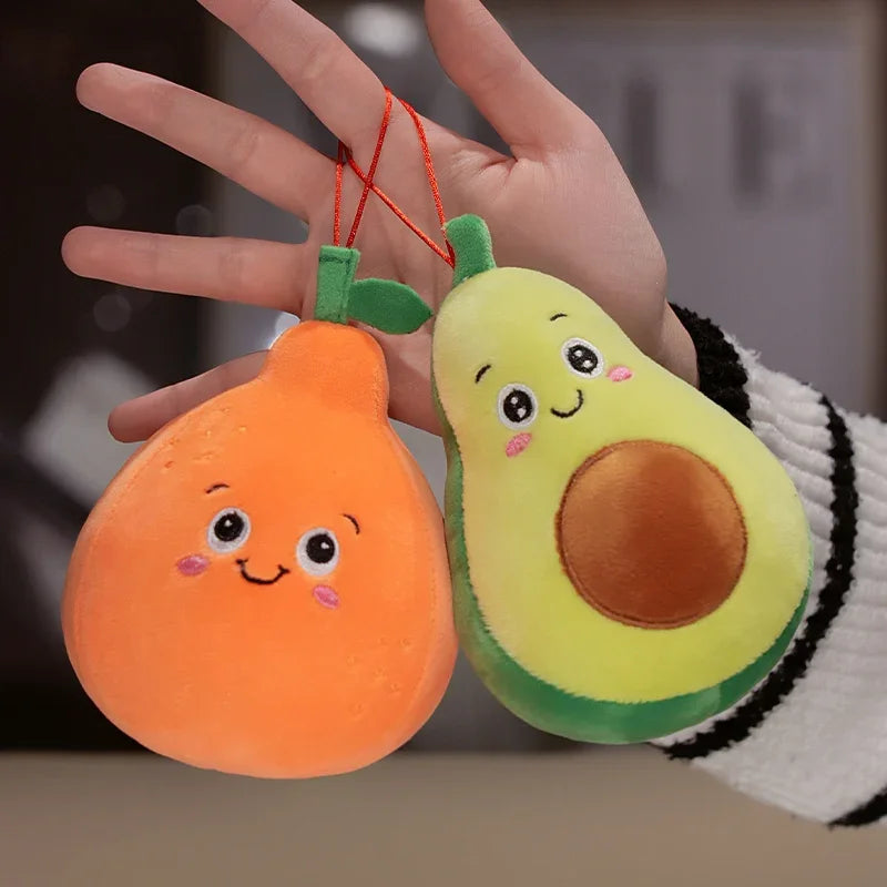 Kawaii Fruit Plush Pillows – Apple, Avocado, Strawberry & More, 4-12" | 10-30 cm