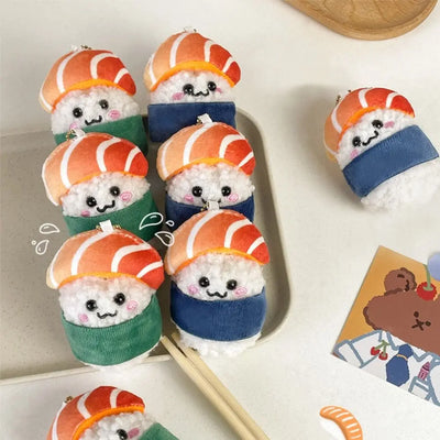Sushi-Roll-Plüsch-Schlüsselanhänger – Kawaii Mini-Plüschspielzeug Essen