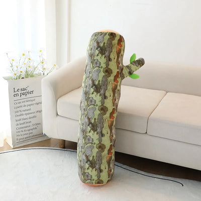 Plushie Realistico Ceppo d'Albero Plushie, Due Colori, 18-33" | 45-85 centimetri