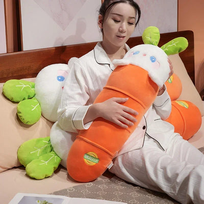 Cute Bunny Plushies with Long Carrot, 24-39" | 60-100 cm – Soft Baby Toy