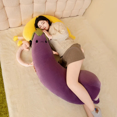 Banana or Eggplant Soothing Plush Pillow – Bedroom Home Decoration