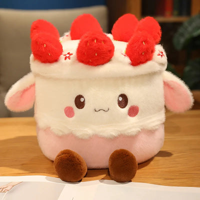 Kawaii Fruit Cake Plush Pillow | Stuffed Cake Slice Toy, 8x12\" | 20x30 cm