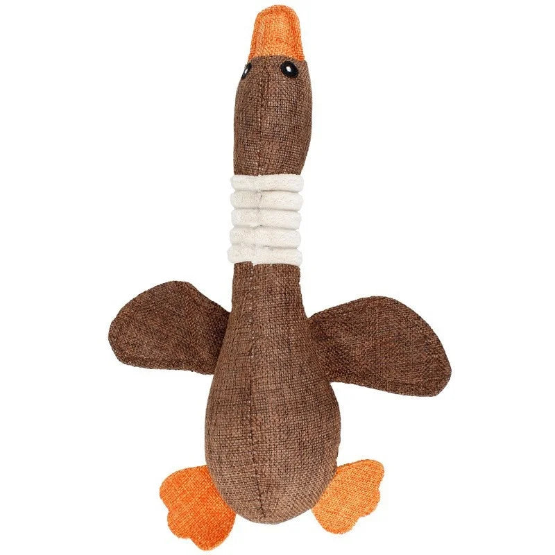 Juguete de masticar para perros de peluche en forma de ganso, cuatro colores, 12" | 30 centímetros