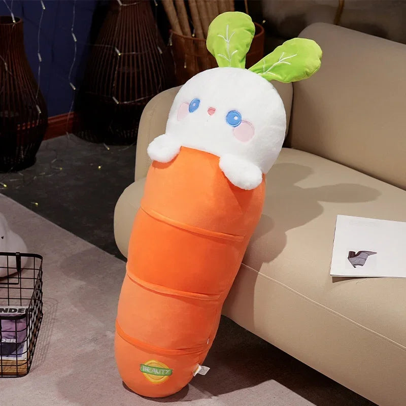 Cute Bunny Plushies with Long Carrot, 24-39" | 60-100 cm – Soft Baby Toy