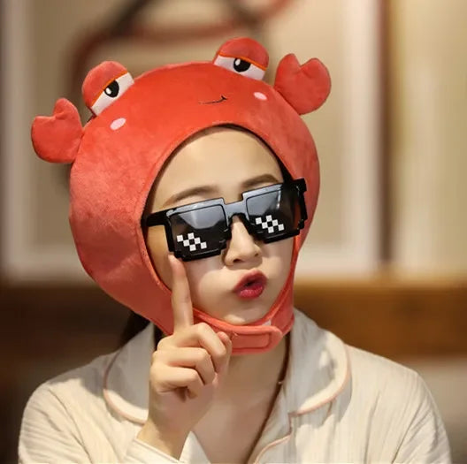 Crab Plush Headgear Hat | Novelty Stuffed Costume Cap