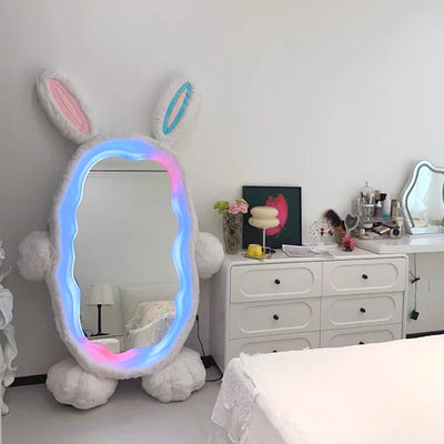 Plush Rabbit Body Mirror with LED Lights | 39" x 75" (100 x 190 cm)