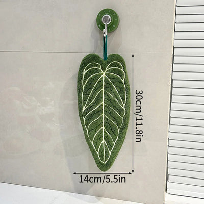 Leaf-Shaped Hand Towel – Hanging Kitchen Handkerchief