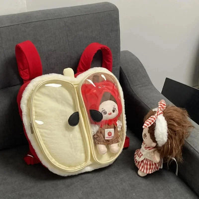 Red Apple Plush Backpack – Y2K Kawaii Itabag Shoulder Bag
