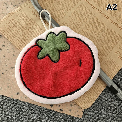 Veggie Hand Towel – Coral Fleece Carrot & Tomato Design