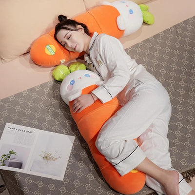 Cute Bunny Plushies with Long Carrot, 24-39" | 60-100 cm – Soft Baby Toy
