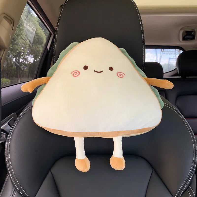 Sandwich-Shaped Plush Car Headrest – Kawaii Neck Pillow for Cars