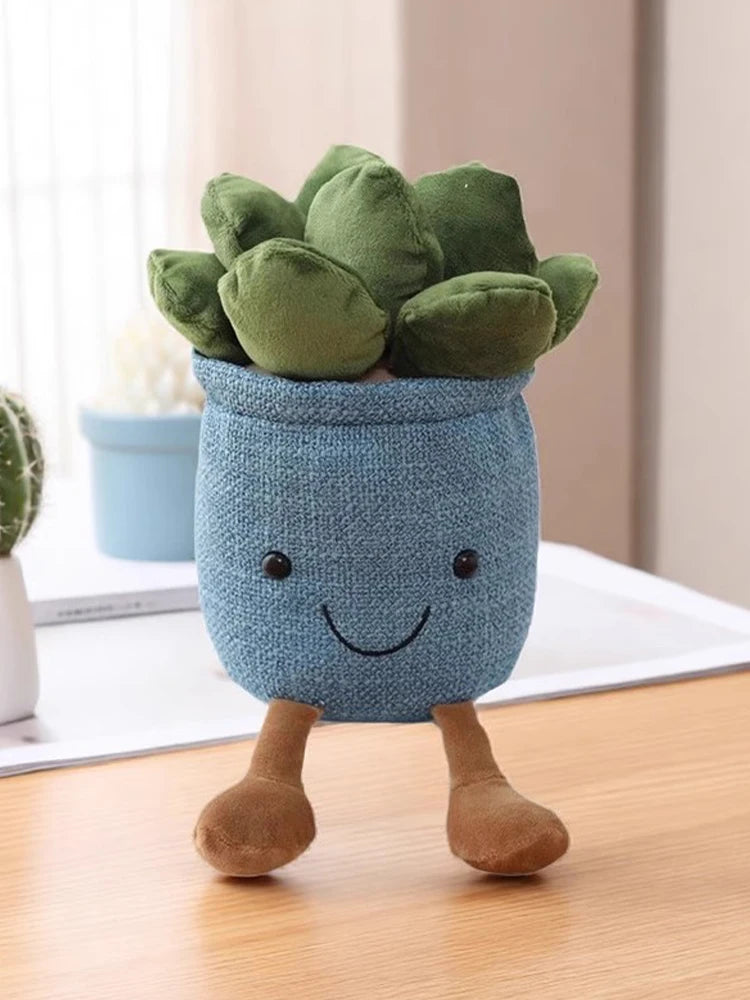 Plantas suculentas de peluche en maceta, 3 colores, 10" | 25 centímetros
