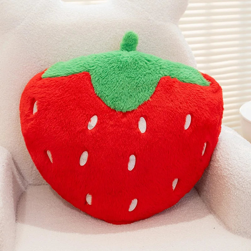 Strawberry Throw Pillow | Plush Fruit Sofa Cushion