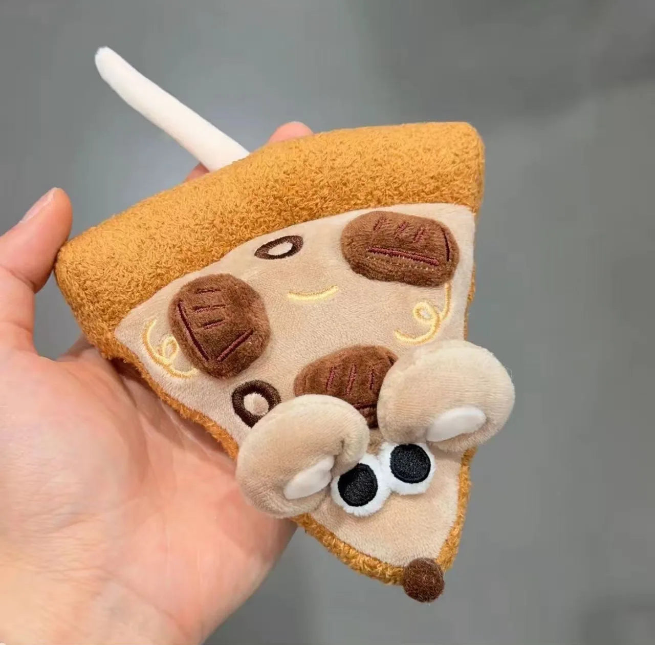 Pizza Mouse Stuffed Plush Toy | Kawaii Mouse & Pizza Slice Set, 6\" | 15 cm