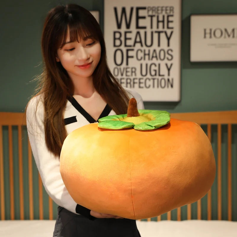 Realistic Persimmon Plushie, Two Colors, 12" | 30 cm