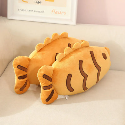 Taiyaki Fish Waffle Plushie – Japanese Street Food Pillow, 8-16" | 20-40 cm