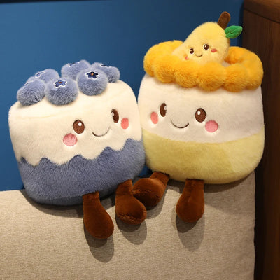 Kawaii Fruit Cake Plush Pillow | Stuffed Cake Slice Toy, 8x12\" | 20x30 cm