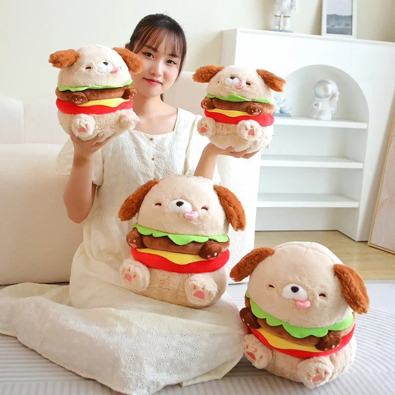 Peluche Chien Hamburger, 9-14" | 23-35 cm