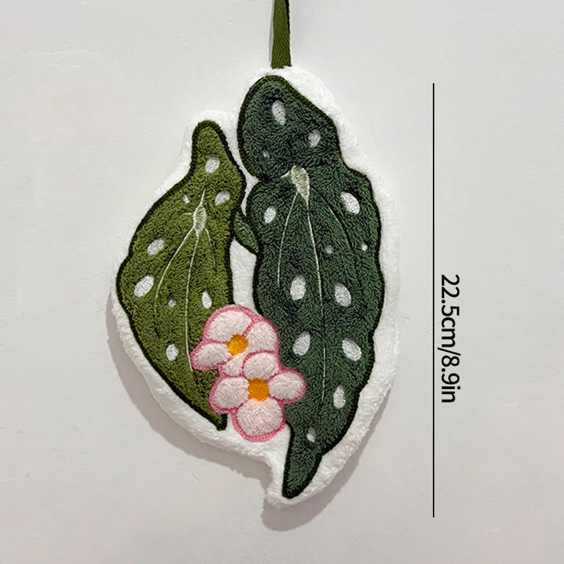 Leaf-Shaped Hand Towel – Hanging Kitchen Handkerchief