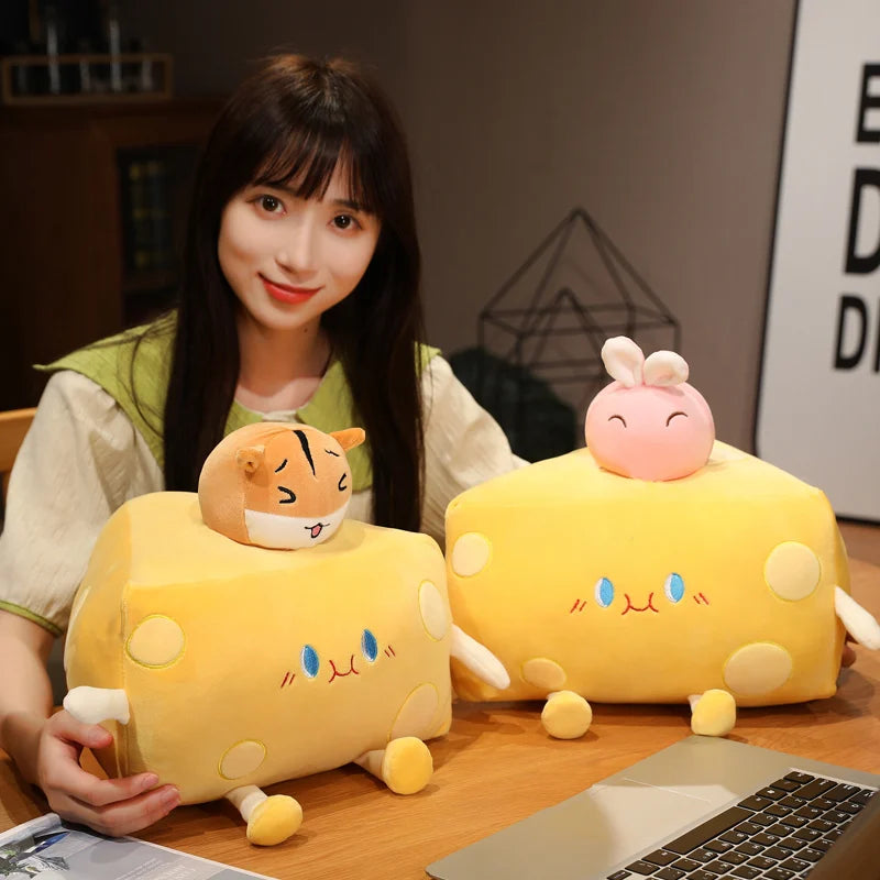 Cartoon Wedge of Cheese Plushie, 4 Styles, 8-20" | 20-50 cm