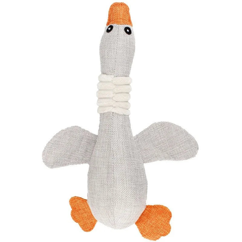 Juguete de masticar para perros de peluche en forma de ganso, cuatro colores, 12" | 30 centímetros